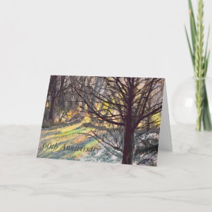 Grußkarte Sonnenstrahlen im 60. Jubiläum in Bäumen Karte