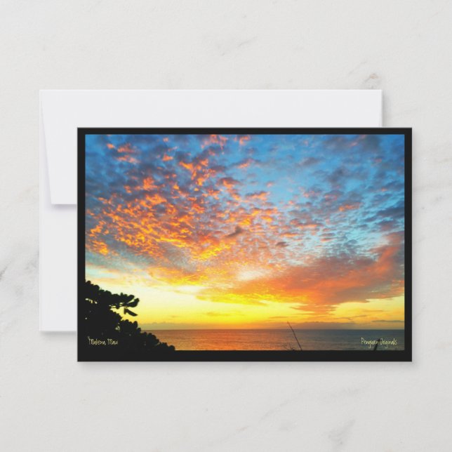 Grußkarte, Sonnenuntergang, Makua-Kabine, Makena,  Karte (Vorderseite)