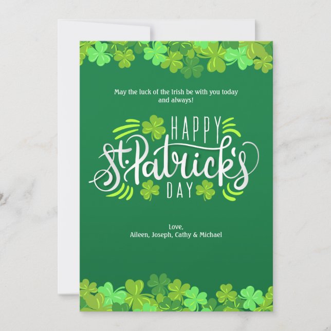 Grußkarte St. Patrick's Day Feiertagskarte (Vorderseite)