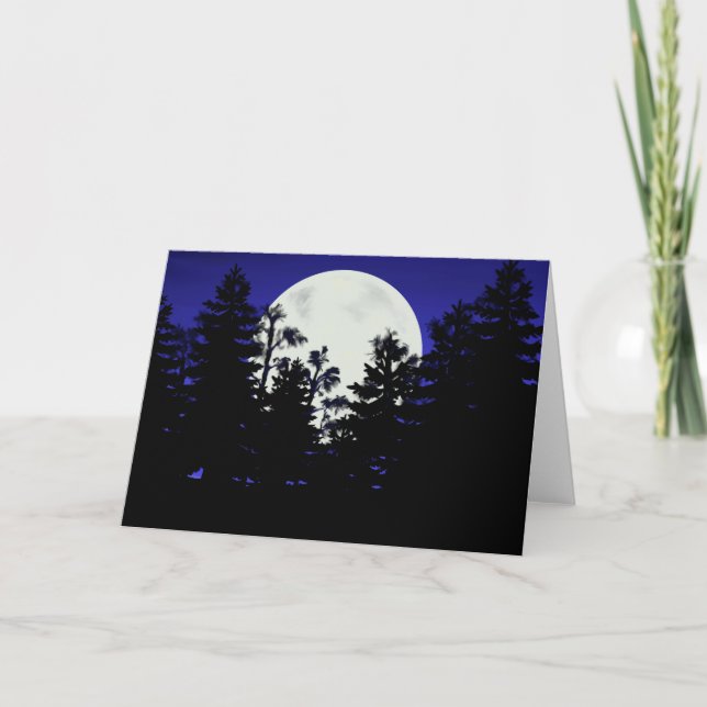 Grußkarte Steigender Wintermond Karte (Vorderseite)