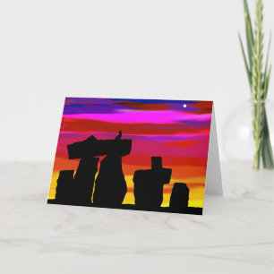 Grußkarte Sunset Henge mit Coyote Karte