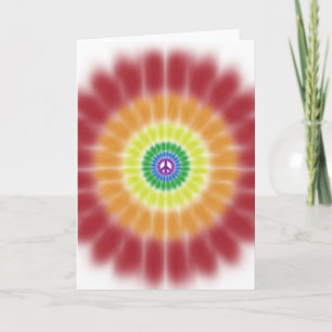 Grußkarte, Tie Dye Regenbogen Friedenszeichen Expl Karte