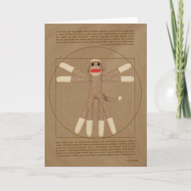 Grußkarte Vitruvian Monkey Karte (Vorderseite)
