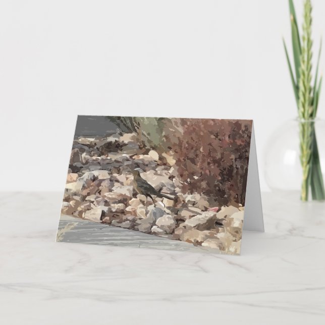 Grußkarte "Vogel auf den Felsen" Karte (Vorderseite)