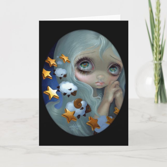 Grußkarte "Zählschaf" Feiertagskarte (Vorderseite)