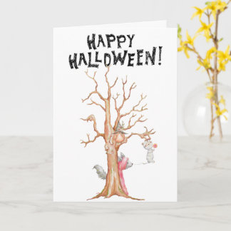 Grußkarte zu Halloween-Waldtieren Karte