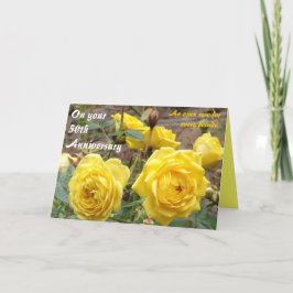 Grußkarte zum 50. Jubiläum der Goldenen Engel-Rose Karte