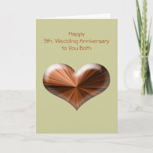 Grußkarte zum 5. Hochzeitstag mit Versen Karte
