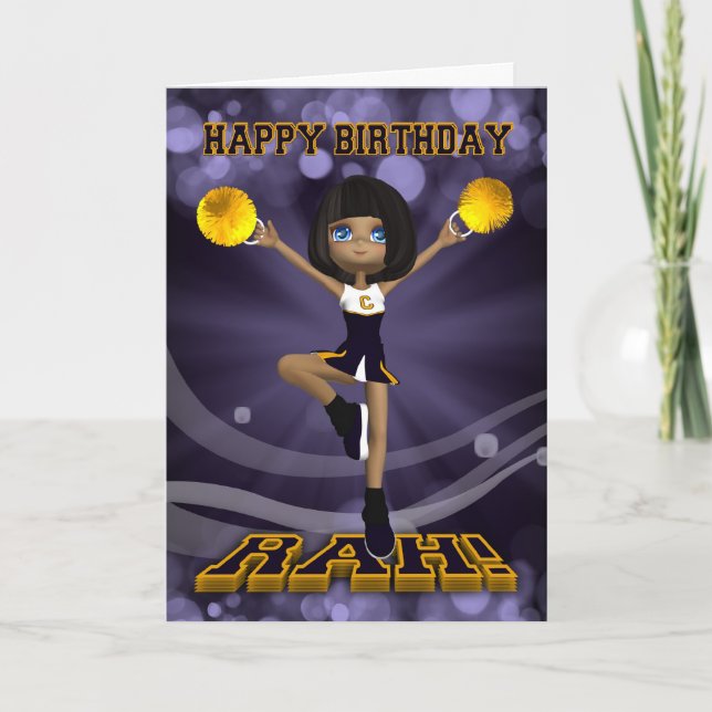 Grußkarte zum Geburtstag Cheerleader Karte (Vorderseite)