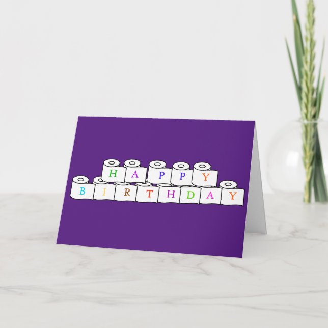 Grußkarte zum Geburtstag der Toilettenpapier Karte (Vorderseite)