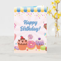 Grußkarte zum Geburtstag | Desserts und Laken