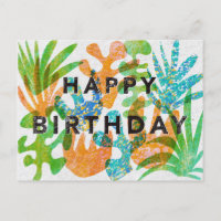 Grußkarte zum Geburtstag im Screenprint-Effekt