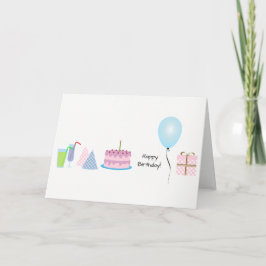 Grußkarte zum Geburtstag - in Rosa und Blau Karte