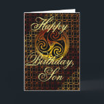 Grußkarte zum Geburtstag Son Karte<br><div class="desc">Die besondere Happy Birthday Son Grußkarte mit triskele roundel bedeckten Kunstdesign,  das vom zeitgenössischen Künstler Ralph Jones inspiriert wurde,  von alten keltischen Traditionen.</div>