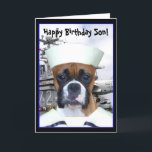 Grußkarte zum Geburtstag Son Navy Karte<br><div class="desc">Herzlichen Glückwunsch Geburtstag Söhne Boxer Seemann Grußkarte</div>