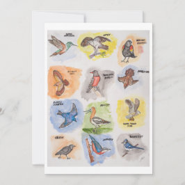 Grußkarte Zwölf Vögel Feiertagskarte