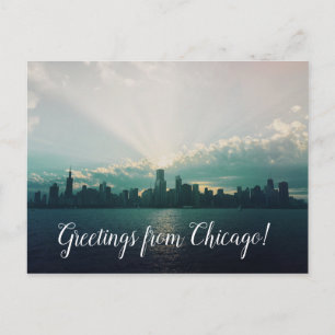 Grußkarten aus Chicago Postcard Postkarte