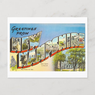 Grußkarten aus New Hampshire im Vintage-Stil Postkarte
