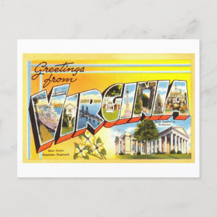Grußkarten aus Virginia im Vintage-Stil Postkarte