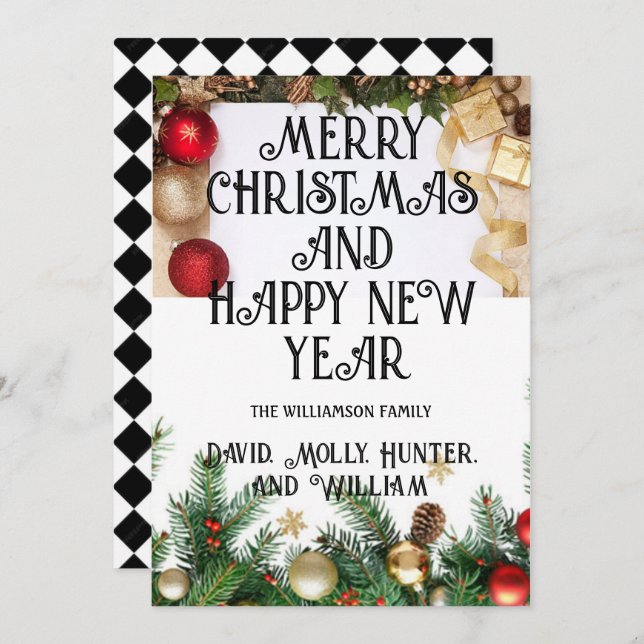 Grußkarten Frohe Weihnachts-Weihnachtskarte Einladung (Vorne/Hinten)