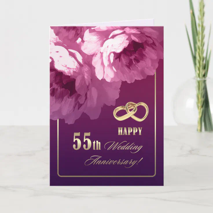 NobleWorks Grußkarte Zum 55. Hochzeitstag – Humorvoll Mit Rosé-Design, Inkl. Umschlag