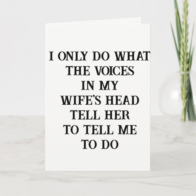 Grußkarten Husband Ehefrau Joke Karte (Vorderseite)