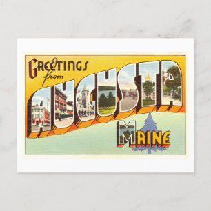 Grußkarten im Vintage-Stil aus Augusta, Maine Postkarte