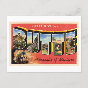 Grußkarten im Vintage-Stil aus Butte, Montana Postkarte