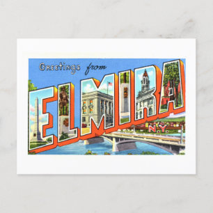 Grußkarten im Vintage-Stil aus Elmira, New York, Postkarte