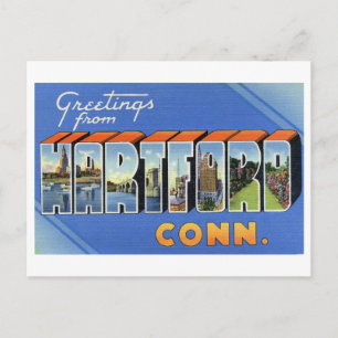 Grußkarten im Vintage-Stil aus Hartford, Connectic Postkarte