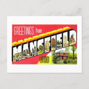 Grußkarten im Vintage-Stil aus Mansfield, Ohio, Postkarte