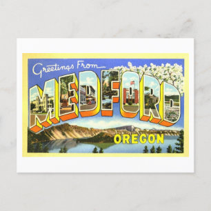 Grußkarten im Vintage-Stil aus Medford, Oregon Postkarte