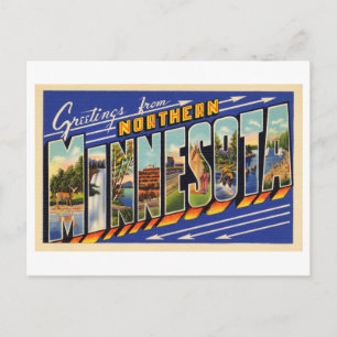 Grußkarten im Vintage-Stil aus Nord-Minnesota Postkarte