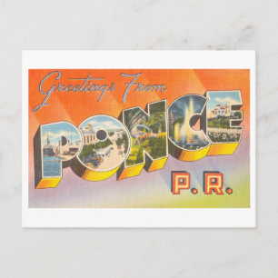 Grußkarten im Vintage-Stil aus Ponce, Puerto Rico Postkarte