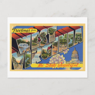 Grußkarten im Vintage-Stil aus West Virginia Postkarte