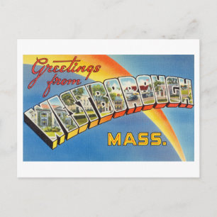 Grußkarten im Vintage-Stil aus Westborough, Massac Postkarte