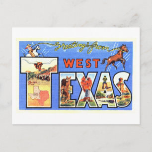 Grußkarten im Vintage-Stil aus Westtexas Postkarte