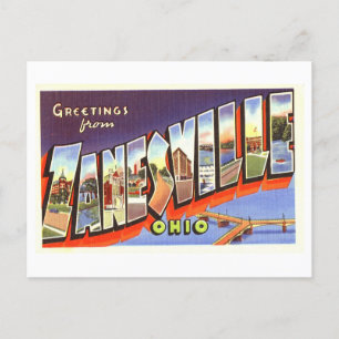Grußkarten im Vintage-Stil aus Zanesville, Ohio Postkarte