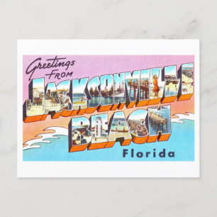 Grußkarten im Vintage-Stil von Jacksonville Beach, Postkarte