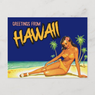 Grußkarten von Hawaii Vintag Style Postcard Postkarte