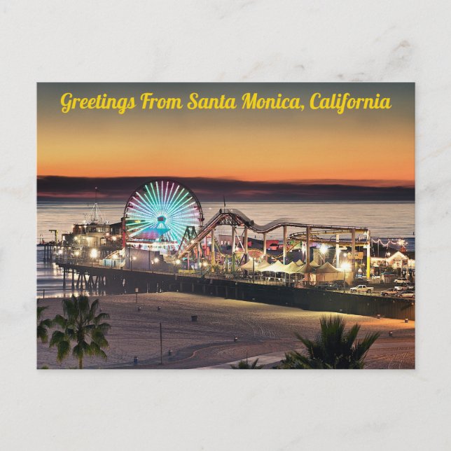 Grußkarten von Santa Monica, Kalifornien Postkarte (Vorderseite)
