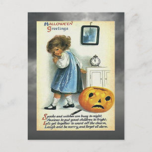 Grußkarten zum Vintage-Halloween Postkarte