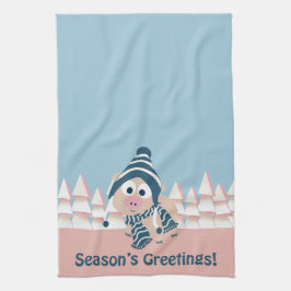 Grußschwein der Jahreszeit Küchentuch