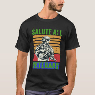 Grüßt alle Veteranen Tapfere Militärdiensthelden T-Shirt