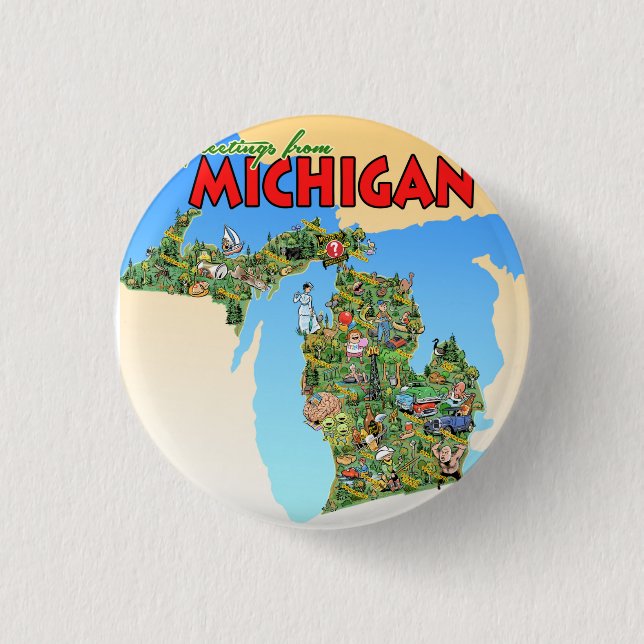 Grußworte aus Michigan Button (Vorderseite)
