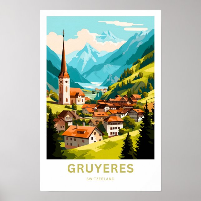 Gruyeres Schweiz Reisen Print Poster (Vorne)