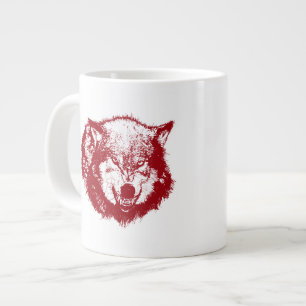 Gry Wolf in Rot Jumbo-Tasse
