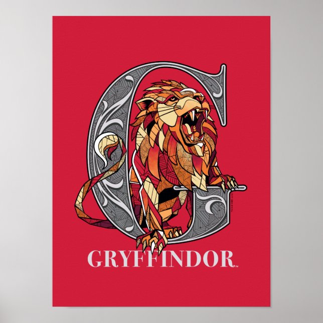 GRYFFINDOR™ Crosshatched Emblem Poster (Vorne)