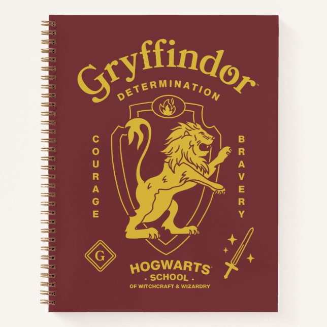 GRYFFINDOR™ Determination Courage Bravery Crest Notizbuch (Vorderseite)