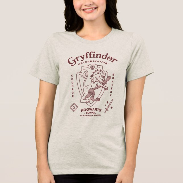 GRYFFINDOR™ Determination Courage Bravery Crest Tri-Blend Shirt (Vorderseite)